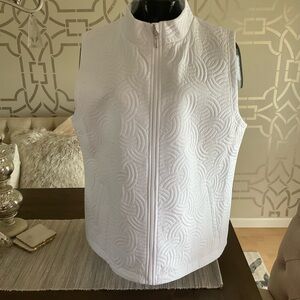 Pebble Beach White Zip Quilted Vest XL